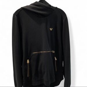 True Religion Black & Gold Hoodie Size M